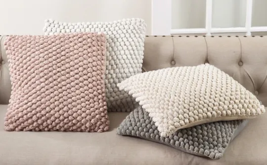 Kirkland's Home Crochet Pom Pom Cotton Pillow- Pillows