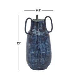 Kirkland's Home Crosshatch Triple Handle Ceramic Vase, 13 In.- Vases