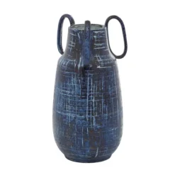 Kirkland's Home Crosshatch Triple Handle Ceramic Vase, 13 In.- Vases