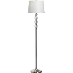 Kirkland's Home Crystal And Silver Metal Floor Lamp- Floor Lamps