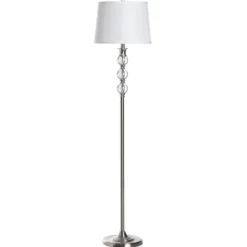 Kirkland's Home Crystal And Silver Metal Floor Lamp- Floor Lamps