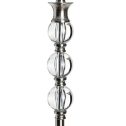 Kirkland's Home Crystal And Silver Metal Floor Lamp- Floor Lamps