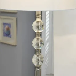 Kirkland's Home Crystal Spheres Brushed Nickel Floor Lamp- Floor Lamps