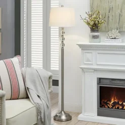 Kirkland's Home Crystal Spheres Brushed Nickel Floor Lamp- Floor Lamps