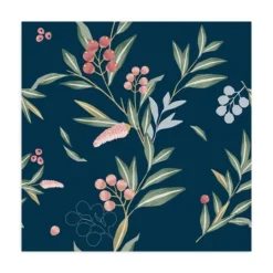 Kirkland's Home Curious Blue Floral Peel And Stick Wall Mural- Wall Murals & Wall Decals
