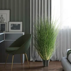 Kirkland's Home Curled Green Grass Potted Plant- Trees & Topiaries