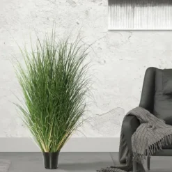 Kirkland's Home Curled Green Grass Potted Plant- Trees & Topiaries