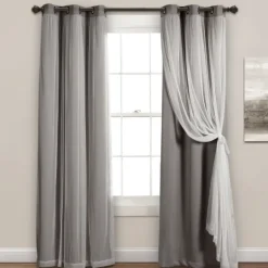Kirkland's Home Curtain Panel Set With Overlay, 95 In.- Curtains & Drapes