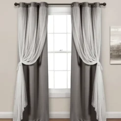 Kirkland's Home Curtain Panel Set With Overlay, 95 In.- Curtains & Drapes