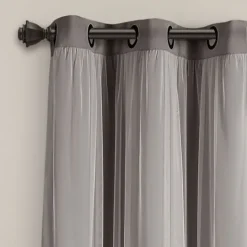 Kirkland's Home Curtain Panel Set With Overlay, 84 In.- Curtains & Drapes