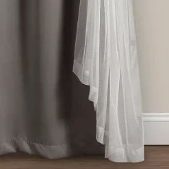 Kirkland's Home Curtain Panel Set With Overlay, 84 In.- Curtains & Drapes