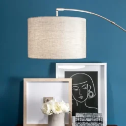 Kirkland's Home Curved Floor Lamp With Marble Base- Floor Lamps