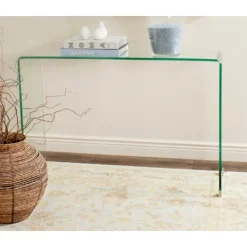 Kirkland's Home Curved Glass Console Table- Console Tables