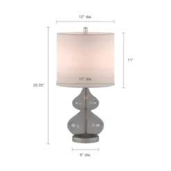 Kirkland's Home Curved Gray Glass Table Lamps, Set Of 2- Table Lamps
