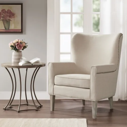 Kirkland's Home Curved Wingback Accent Chair- Accent Chairs