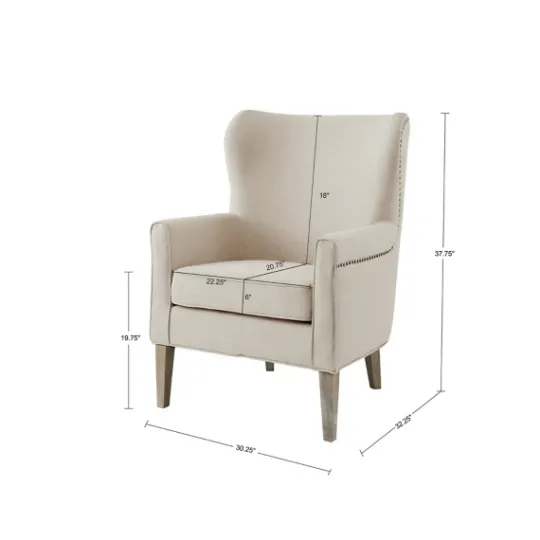 Kirkland's Home Curved Wingback Accent Chair- Accent Chairs
