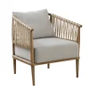 Kirkland's Home Curved Wood And Jute Rope Accent Chair- Accent Chairs