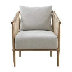 Kirkland's Home Curved Wood And Jute Rope Accent Chair- Accent Chairs