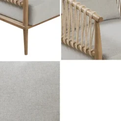 Kirkland's Home Curved Wood And Jute Rope Accent Chair- Accent Chairs