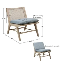 Kirkland's Home Cushion Ash Cane Back Accent Chair- Accent Chairs