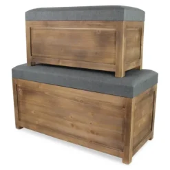 Kirkland's Home Cushioned Storage Benches, Set Of 2- Benches & Ottomans