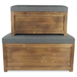 Kirkland's Home Cushioned Storage Benches, Set Of 2- Benches & Ottomans