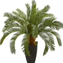 Kirkland's Home Cycas Floor Plant In Tall Black Planter, 30 In.- Trees & Topiaries