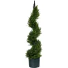 Kirkland's Home Cypress Spiral Metal Pole Topiary In Black Planter- Trees & Topiaries