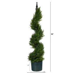 Kirkland's Home Cypress Spiral Metal Pole Topiary In Black Planter- Trees & Topiaries