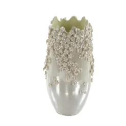 Kirkland's Home 3D Floral Cream Ceramic Vase- Vases
