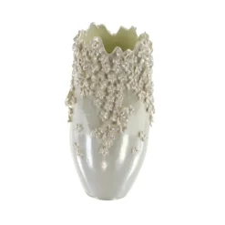 Kirkland's Home 3D Floral Cream Ceramic Vase- Vases