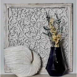 Kirkland's Home Daisy Distressed Carved Wall Plaque- Wall Plaques