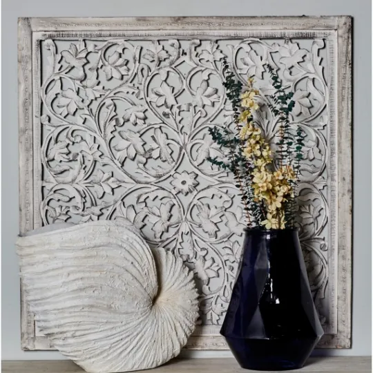 Kirkland's Home Daisy Distressed Carved Wall Plaque- Wall Plaques