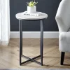 Kirkland's Home Daisy Faux Marble X Base Accent Table- Accent & End Tables