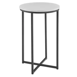 Kirkland's Home Daisy Faux Marble X Base Accent Table- Accent & End Tables