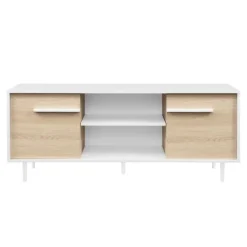 Kirkland's Home Daisy Oak Wood Open Storage Tv Stand- Tv Stands & Media Consoles