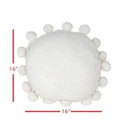 Kirkland's Home Daisy Soft Poms Round Throw Pillow- Pillows