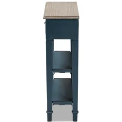 Kirkland's Home Daphne Blue Bayur Wood Two-Shelf Console Table- Console Tables