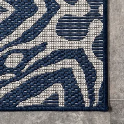 Kirkland's Home Darcie Blue Geometric Outdoor Rug, 5X8- Outdoor Rugs