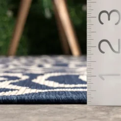 Kirkland's Home Darcie Blue Geometric Outdoor Rug, 5X8- Outdoor Rugs