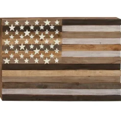Kirkland's Home Dark American Flag Wooden Wall Sculpture- Wall Plaques