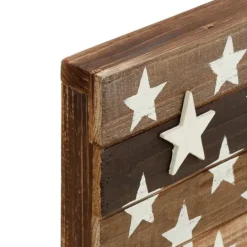 Kirkland's Home Dark American Flag Wooden Wall Sculpture- Wall Plaques
