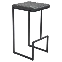 Kirkland's Home Dark And Black Upholstered Barstool- Bar Stools & Counter Height Stools