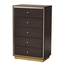 Kirkland's Home Dark And Gold Wood 3-Pc. Dresser Set- Dressers & Chests
