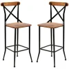 Kirkland's Home Dark Bronze And Pine Wood Bar Stools, Set Of 2- Bar Stools & Counter Height Stools