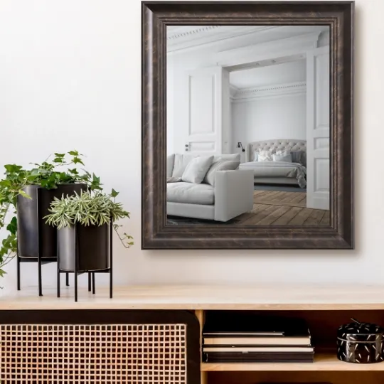 Kirkland's Home Dark Bronze Rectangular Frame Wall Mirror- Decorative Mirrors