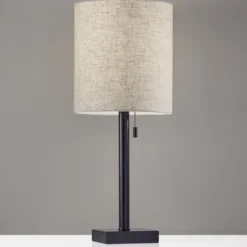 Kirkland's Home Dark Bronze Square Base Table Lamp- Table Lamps