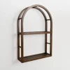 Kirkland's Home Dark Brown Wood Arched Wall Shelf- Shelves
