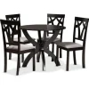 Kirkland's Home Dark Brown Wood Tripod Table 5-Pc. Dining Set- Dining Tables