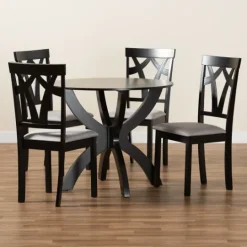Kirkland's Home Dark Brown Wood Tripod Table 5-Pc. Dining Set- Dining Tables
